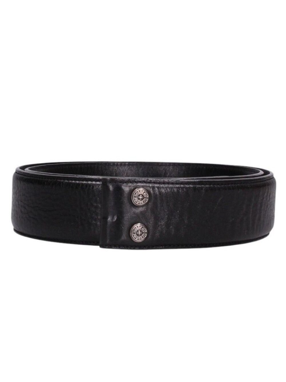 Chrome Hearts 1.5 Strap Scroll Label Rivets Leather Belt